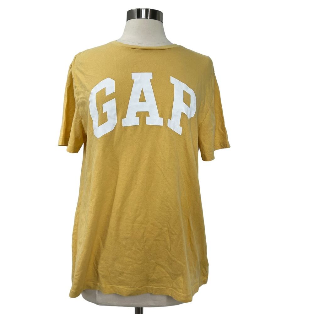 GAP Yellow & White Classic Logo T-Shirt SZ LG